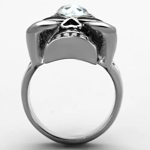TK1313 High polished no plating Stainless Steel Ring with Top Grade Crystal in Clear Alamode Rings