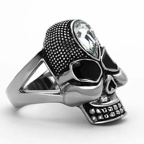 TK1313 High polished no plating Stainless Steel Ring with Top Grade Crystal in Clear Alamode Rings
