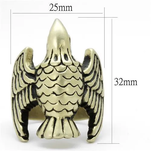 TK2466 IP Antique Copper Stainless Steel Ring with Epoxy in Jet Alamode Rings