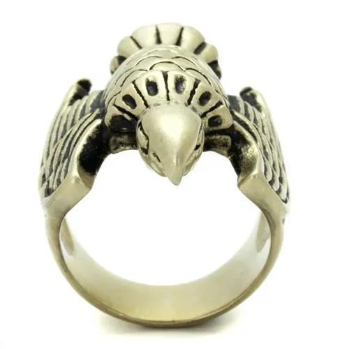 TK2466 IP Antique Copper Stainless Steel Ring with Epoxy in Jet Alamode Rings