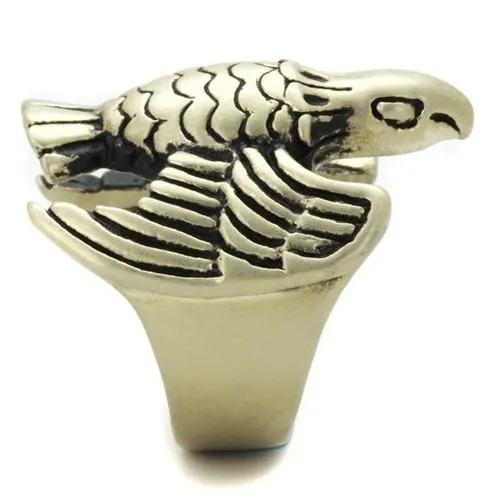 TK2466 IP Antique Copper Stainless Steel Ring with Epoxy in Jet Alamode Rings