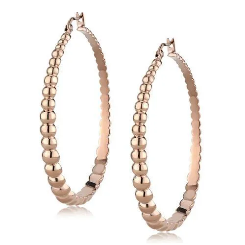TK3068 IP Rose GoldIon Plating Stainless Steel Earrings with No Stone Alamode Earrings TK3068 IP Rose GoldIon Plating Stainless Steel Earrings with No Stone Alamode Earrings