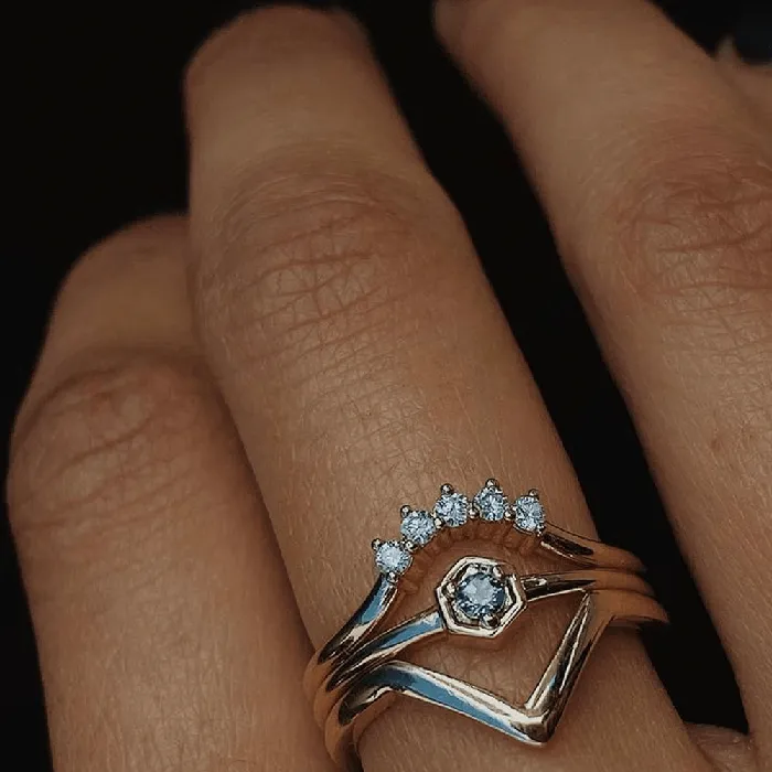 White Diamond Crown Ring Marrow Fine Rings White Diamond Crown Ring Marrow Fine Rings