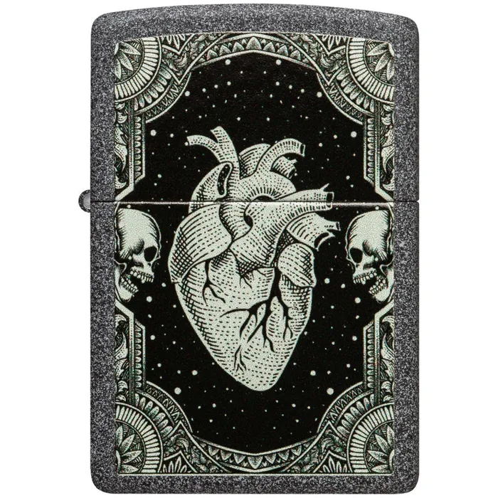 Zippo Windproof Lighter Heart Design Classic Iron Stone Color Image Scene 48720 Zippo Rings