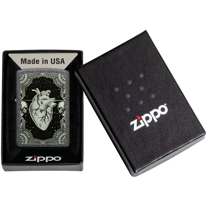 Zippo Windproof Lighter Heart Design Classic Iron Stone Color Image Scene 48720 Zippo Rings
