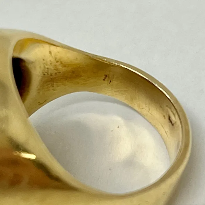18K Gold Round Diamond Signet Ring Jewelry Rings