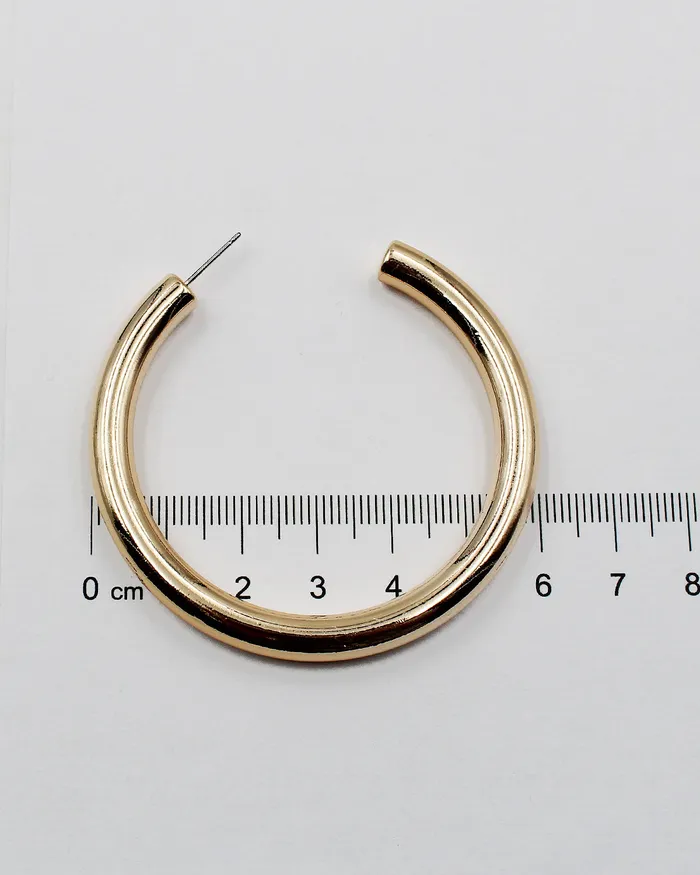60mm Shiny Metal Hoop Earrings check050322 Earrings 60mm Shiny Metal Hoop Earrings check050322 Earrings