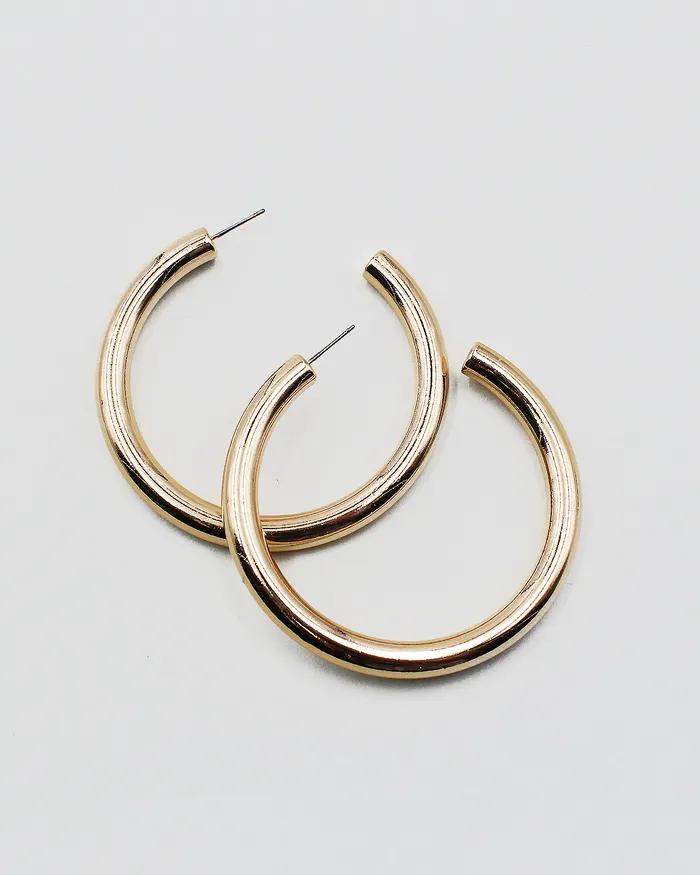 60mm Shiny Metal Hoop Earrings check050322 Earrings 60mm Shiny Metal Hoop Earrings check050322 Earrings