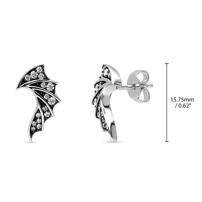BERRICLE Necklaces Angel Wings CZ Necklace and Earrings in Sterling Silver