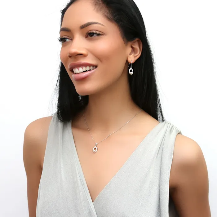 BERRICLE Necklaces Woven Imitation Pearl Necklace in Sterling Silver