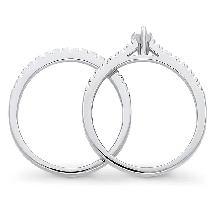 BERRICLE Rings Solitaire 03ct Pear CZ Ring Set in Sterling Silver