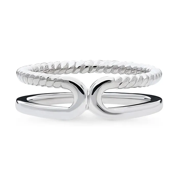 BERRICLE Rings Woven Cable Band in Sterling Silver