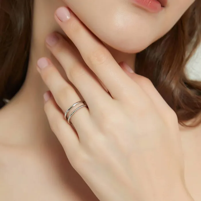BERRICLE Rings Woven Cable Band in Sterling Silver