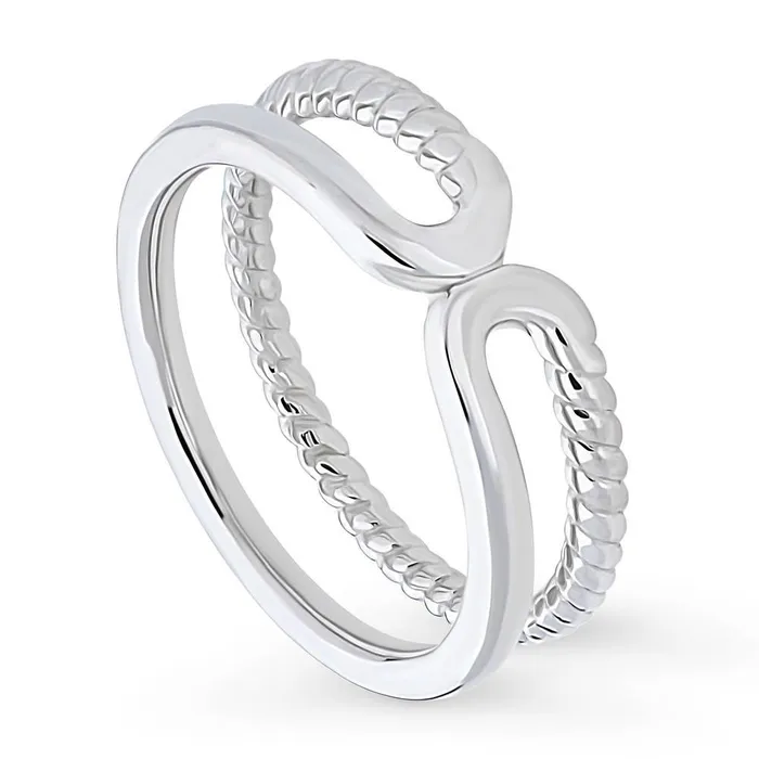 BERRICLE Rings Woven Cable Band in Sterling Silver