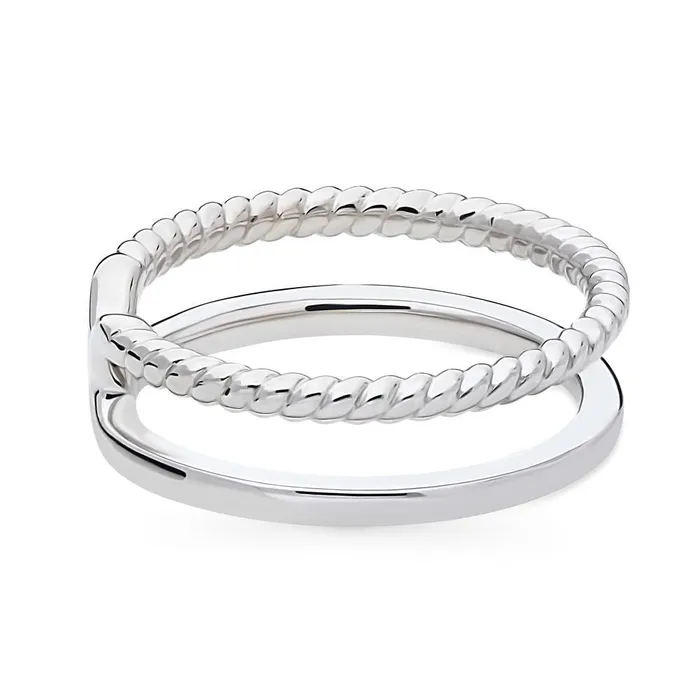 BERRICLE Rings Woven Cable Band in Sterling Silver