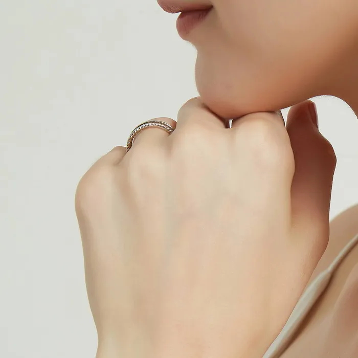 BERRICLE Rings Woven Cable Band in Sterling Silver