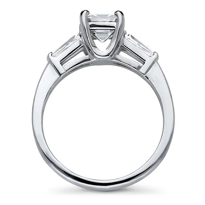 BERRICLE Solitaire 12ct Asscher CZ Ring in Sterling Silver Rings
