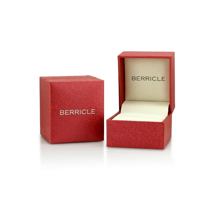BERRICLE Solitaire 12ct Asscher CZ Ring in Sterling Silver Rings