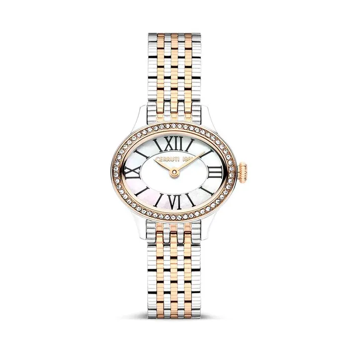 Cerruti 1881 Womens White MOP Dial Silver Rose Gold Watch Cerruti Earrings Cerruti 1881 Womens White MOP Dial Silver Rose Gold Watch Cerruti Earrings