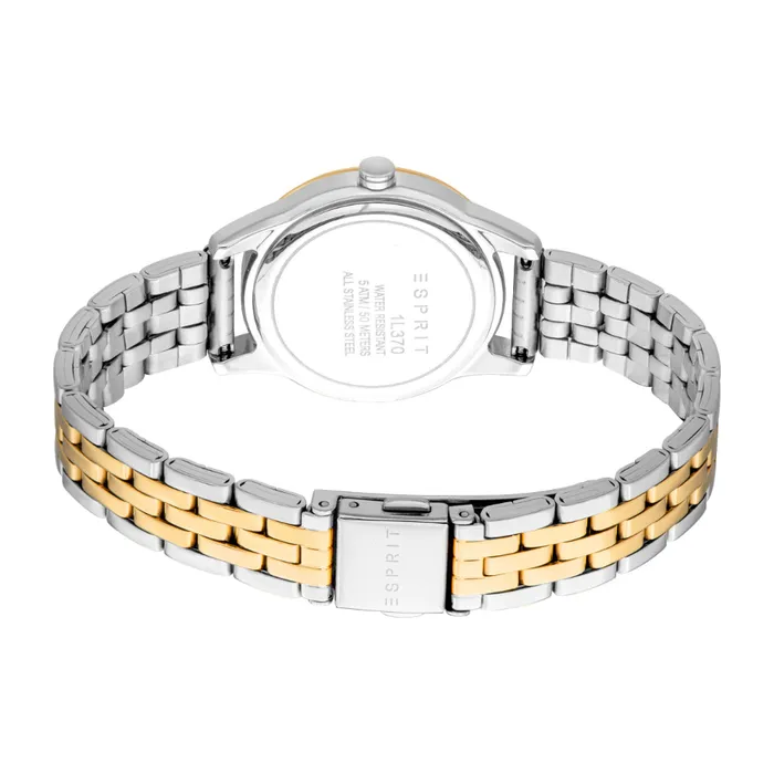 ESPRIT Womens Two Tone Silver Gold Color Watch with Dark Green Dial Esprit Rings ESPRIT Womens Two Tone Silver Gold Color Watch with Dark Green Dial Esprit Rings