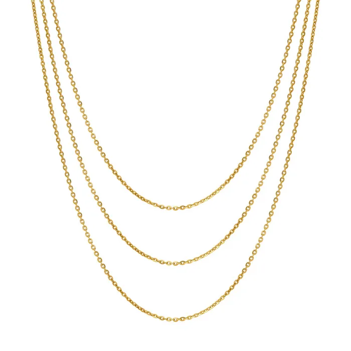 Italian Rolo Chain Necklace in Sterling Silver 3 Piece BERRICLE Necklaces