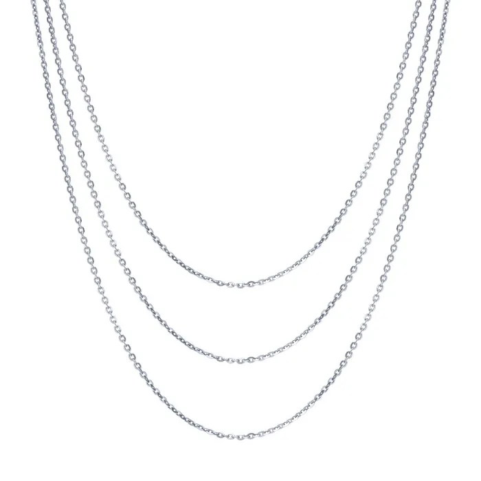 Italian Rolo Chain Necklace in Sterling Silver 3 Piece BERRICLE Necklaces