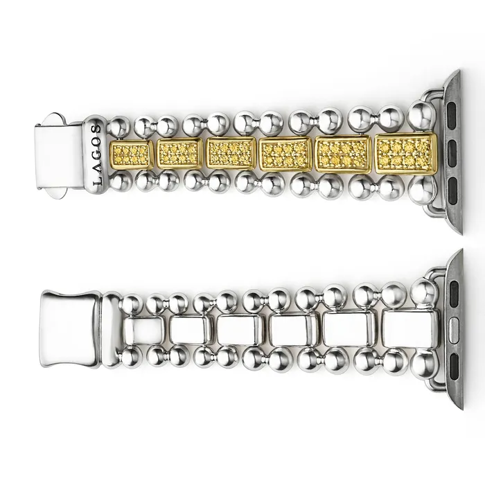 LAGOS Bracelets Smart Caviar 18K Gold and Sterling Silver Yellow Sapphire Watch Bracelet3845mm LAGOS Bracelets Smart Caviar 18K Gold and Sterling Silver Yellow Sapphire Watch Bracelet3845mm