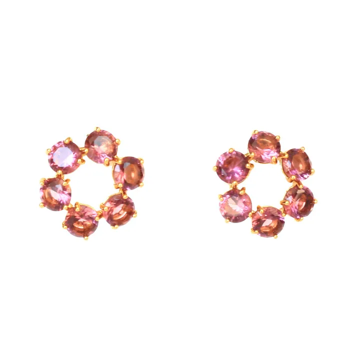 Les Nereides Earrings Les Nereides 6 Stones La Diamantine Round Earrings