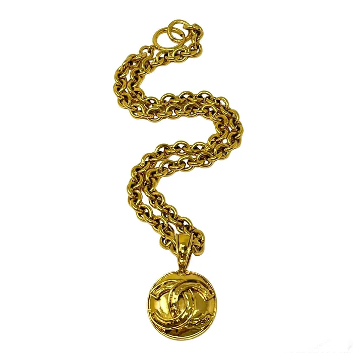 Necklaces Chanel Chanel 1994 Goldtone Chain Link Pendant Necklace
