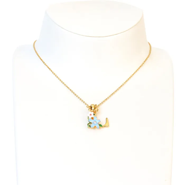Necklaces Les Nereides Les Nereides Collier Alphabet Fleuri Letter Necklace L