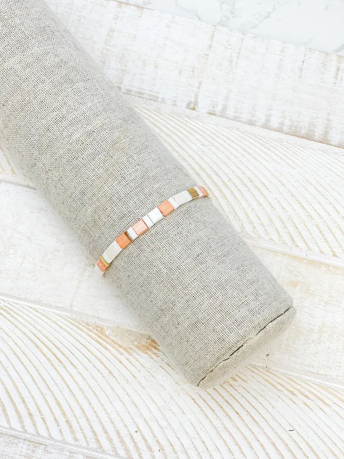 Prep Obsessed PR Tilu Stretch Bracelet Peach Bracelets