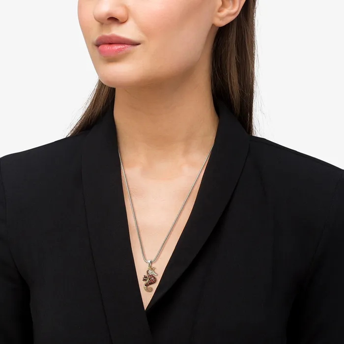 Rare Wonders Orange Sapphire and Diamond Seahorse Pendant Necklace LAGOS Necklaces Rare Wonders Orange Sapphire and Diamond Seahorse Pendant Necklace LAGOS Necklaces