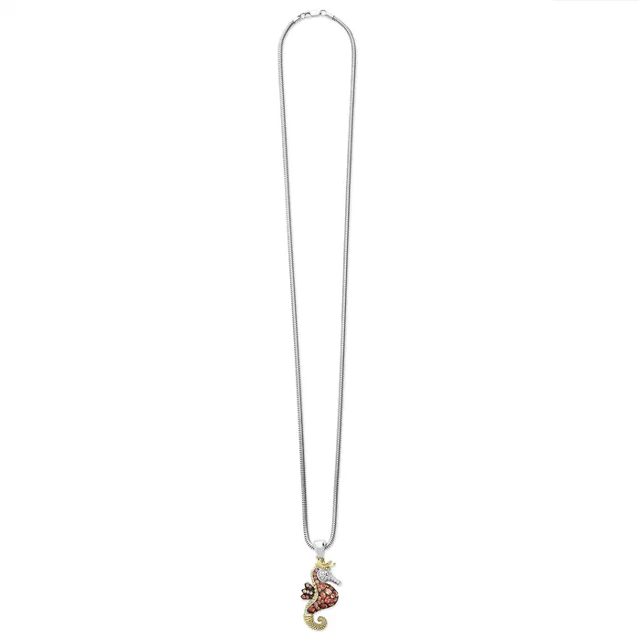 Rare Wonders Orange Sapphire and Diamond Seahorse Pendant Necklace LAGOS Necklaces Rare Wonders Orange Sapphire and Diamond Seahorse Pendant Necklace LAGOS Necklaces