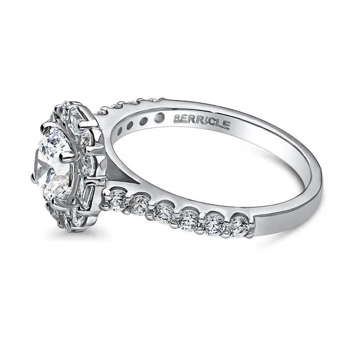 Rings BERRICLE Halo Art Deco CZ Ring in Sterling Silver