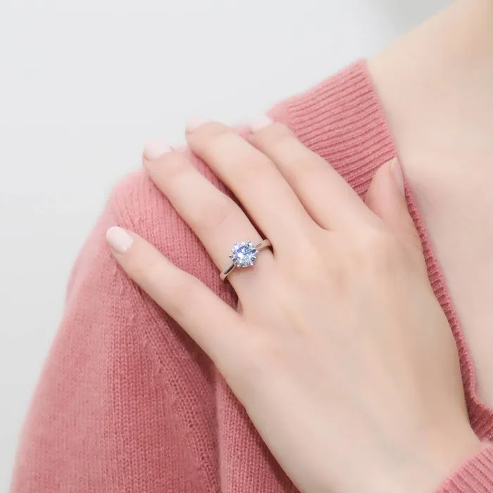 Rings BERRICLE Milgrain Solitaire 2ct CZ Ring Set in Sterling Silver