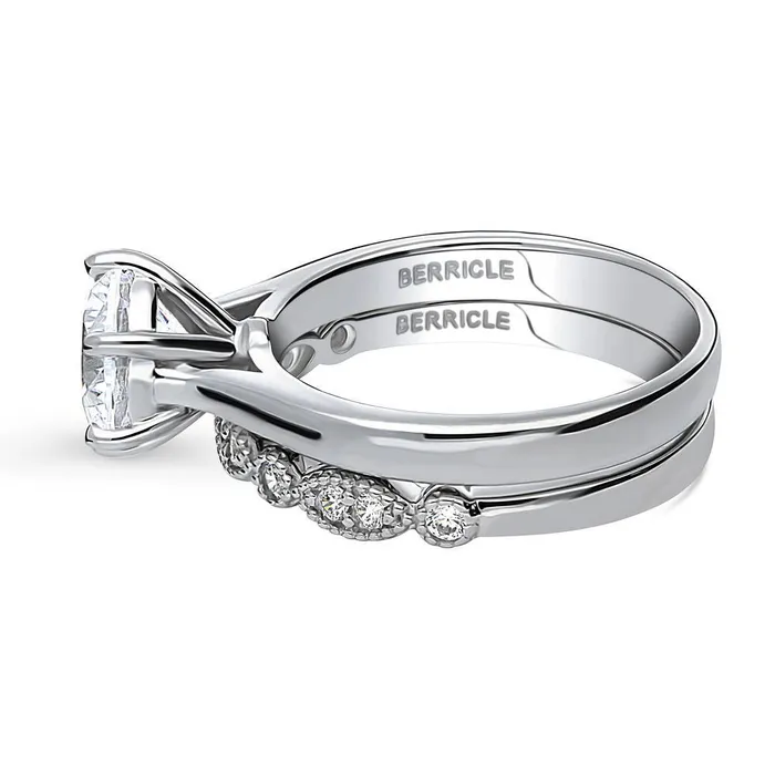 Rings BERRICLE Milgrain Solitaire 2ct CZ Ring Set in Sterling Silver