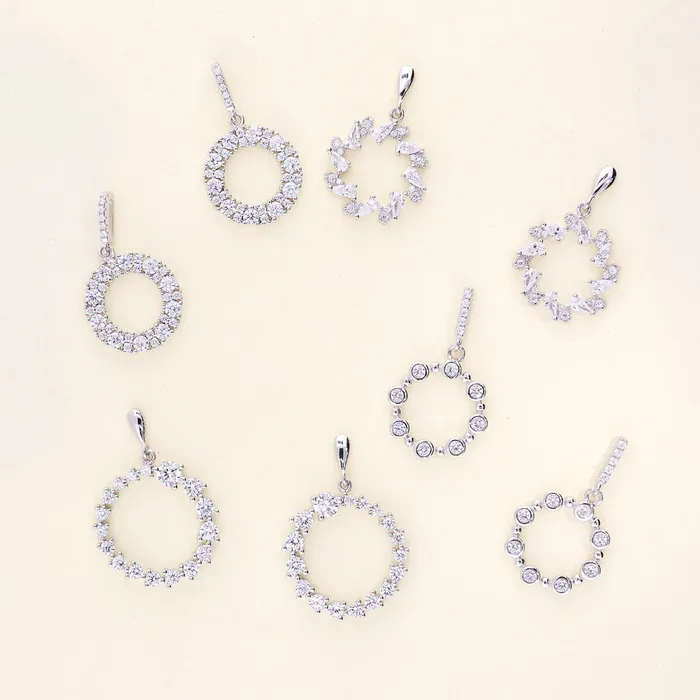 Wreath Open Circle CZ Earrings in Sterling Silver BERRICLE Earrings
