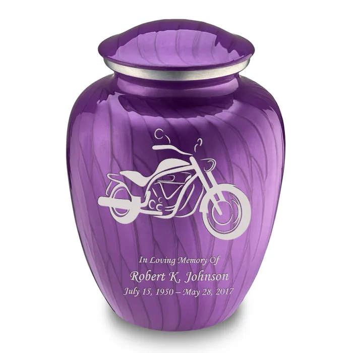 Adult Embrace Pearl Purple Motorcycle Cremation Urn GetUrns Earrings