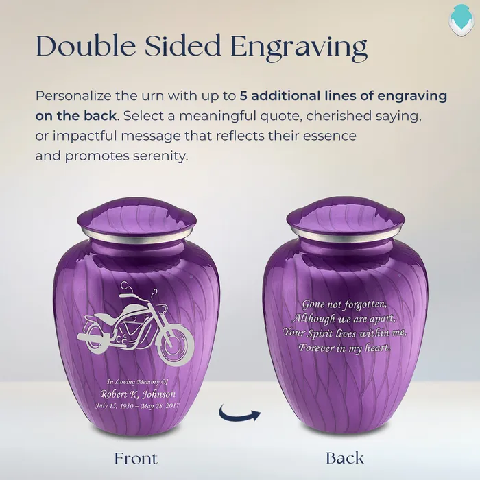 Adult Embrace Pearl Purple Motorcycle Cremation Urn GetUrns Earrings