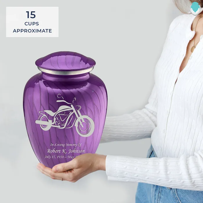 Adult Embrace Pearl Purple Motorcycle Cremation Urn GetUrns Earrings