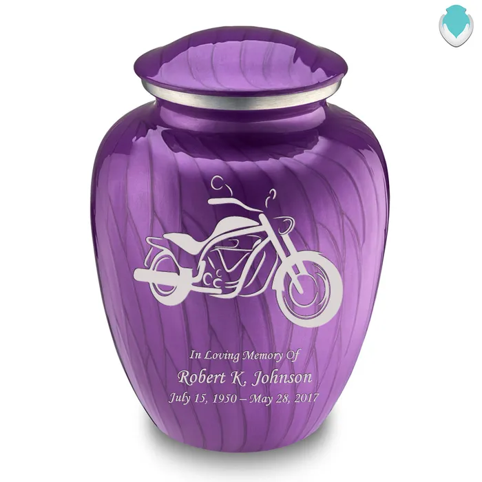 Adult Embrace Pearl Purple Motorcycle Cremation Urn GetUrns Earrings