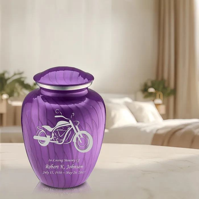 Adult Embrace Pearl Purple Motorcycle Cremation Urn GetUrns Earrings