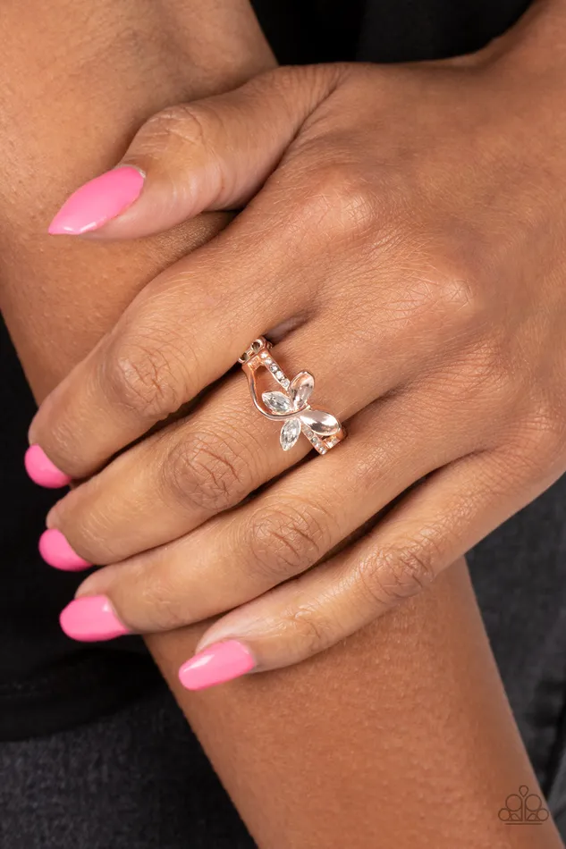 All Eyes On U Jewelry Paparazzi Accessories Rings Fetching Flutter Rose Gold Paparazzi Ring