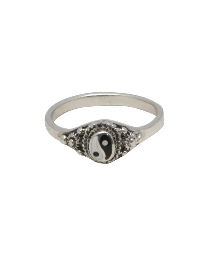 Buddha Groove Rings Embellished Yin Yang Ring Sterling Silver