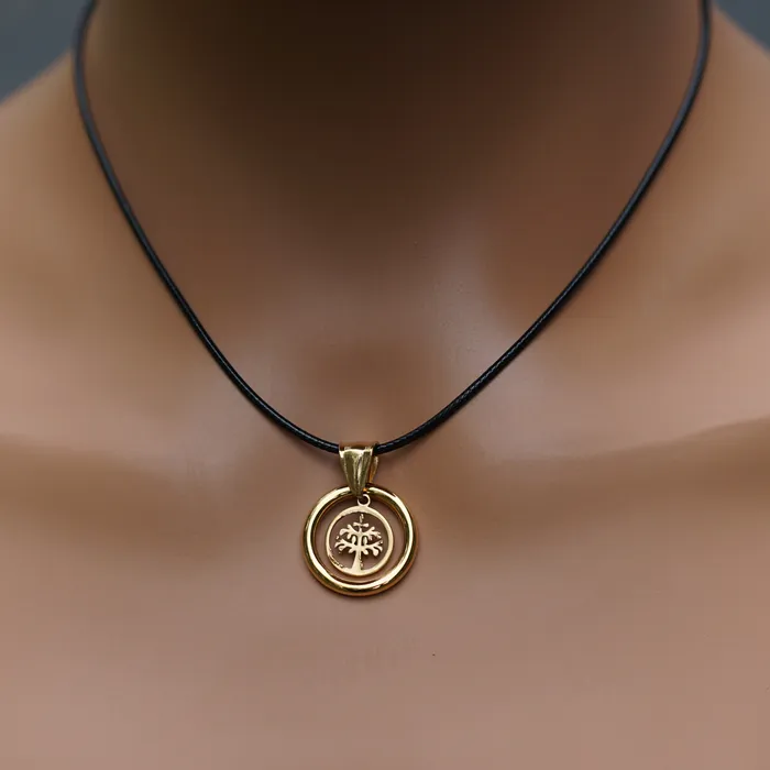 Captive Collars Necklaces Gold Tree of Life On Wax Cord