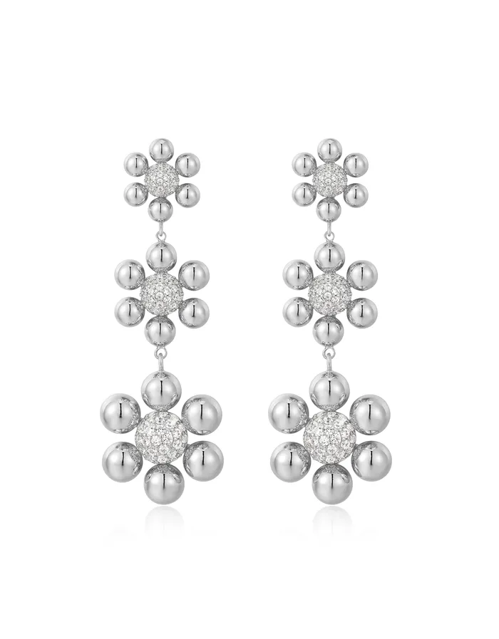 Daisy Statement Earrings Silver Luv Aj Earrings