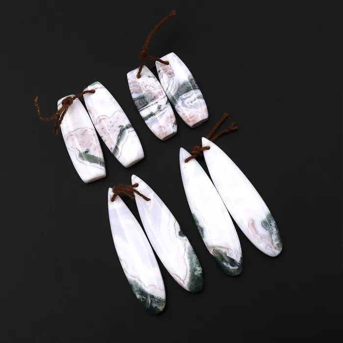Earrings Intrinsic Trading 4 Pairs Natural White Green Ocean Jasper Earring Pair Matched Gemstone Beads E0146 Earrings Intrinsic Trading 4 Pairs Natural White Green Ocean Jasper Earring Pair Matched Gemstone Beads E0146