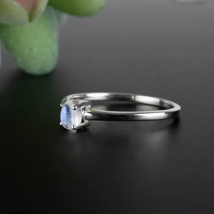 InnerVision Crystals Moonstone Ring 4x3mm 925 Silver Choose Size Rings