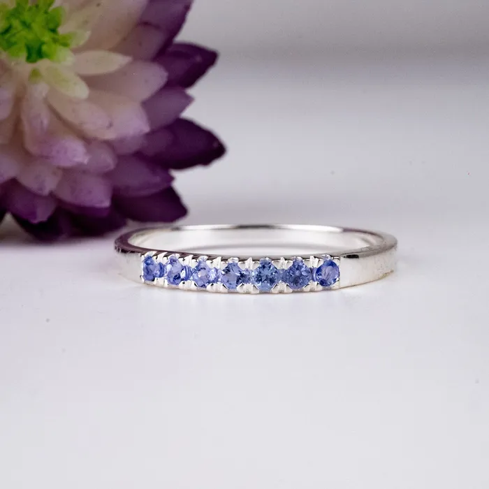 InnerVision Crystals Rings Tanzanite 2mm Ring 925 Silver Choose Size