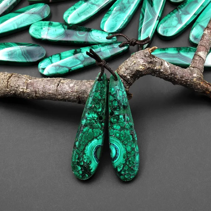 Intrinsic Trading Natural Malachite Earring Teardrop Pair Drilled Matched Gemstone Beads Earrings Intrinsic Trading Natural Malachite Earring Teardrop Pair Drilled Matched Gemstone Beads Earrings